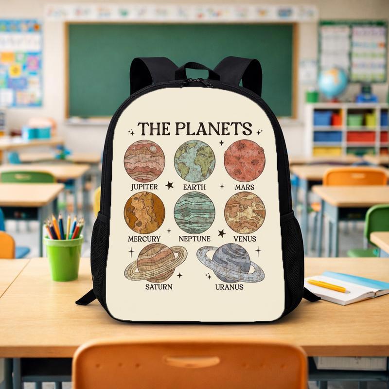 Solar System Backpack Kids - Vintage Planets Design Custom Backpack - Savourry