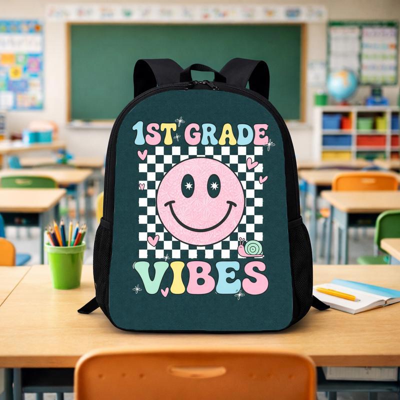 1st Grade Backpack For Girls - Cute Smiley Back To School Kids Custom Backpack - Savourry