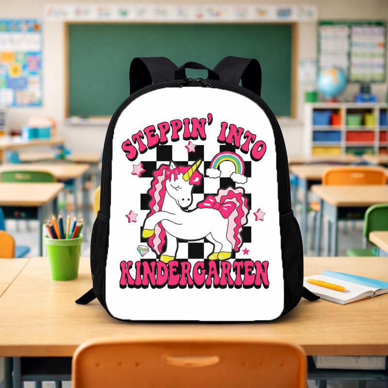 Steppin Into Kindergarten - Unicorn Kids Back To School Backpack Custom Backpack - Savourry