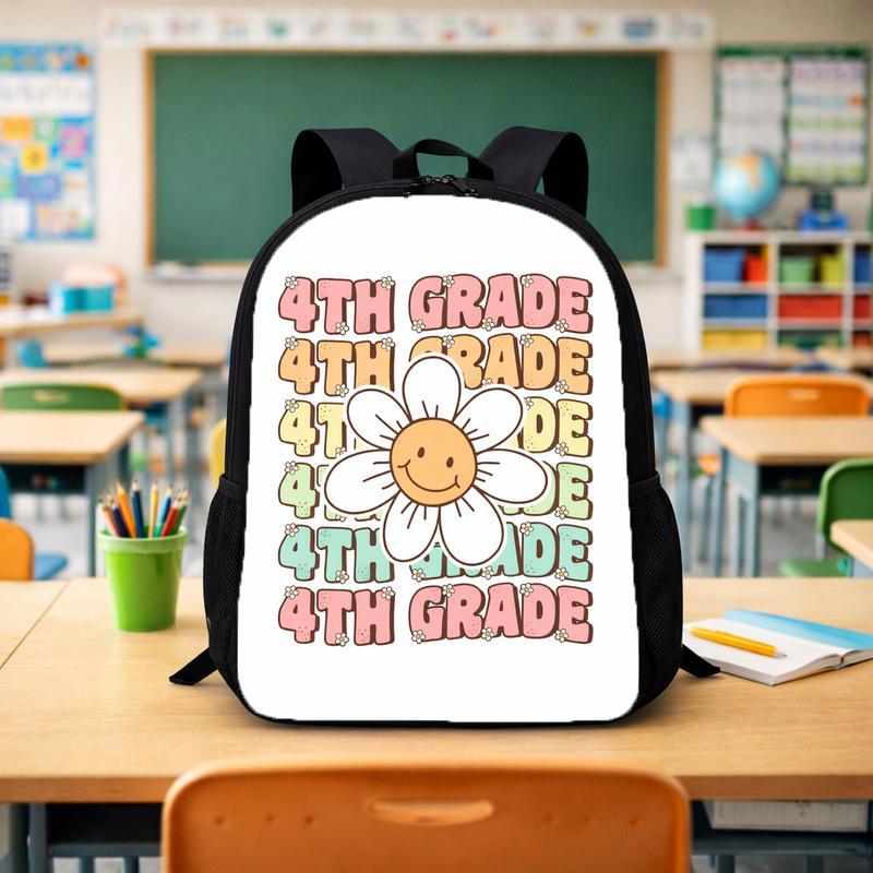 4th Grade Backpack - Elementary School Smiley Daisy Custom Backpack - Savourry