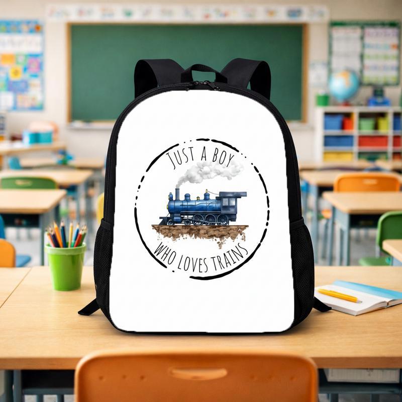 Train Lover Kids Backpack - Just A Boy Who Loves Trains Custom Backpack - Savourry