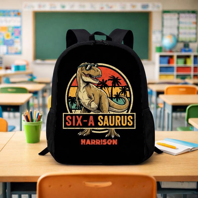 Vintage Personalized Dinosaur Backpack - Back To School Kids Custom Backpack - Savourry