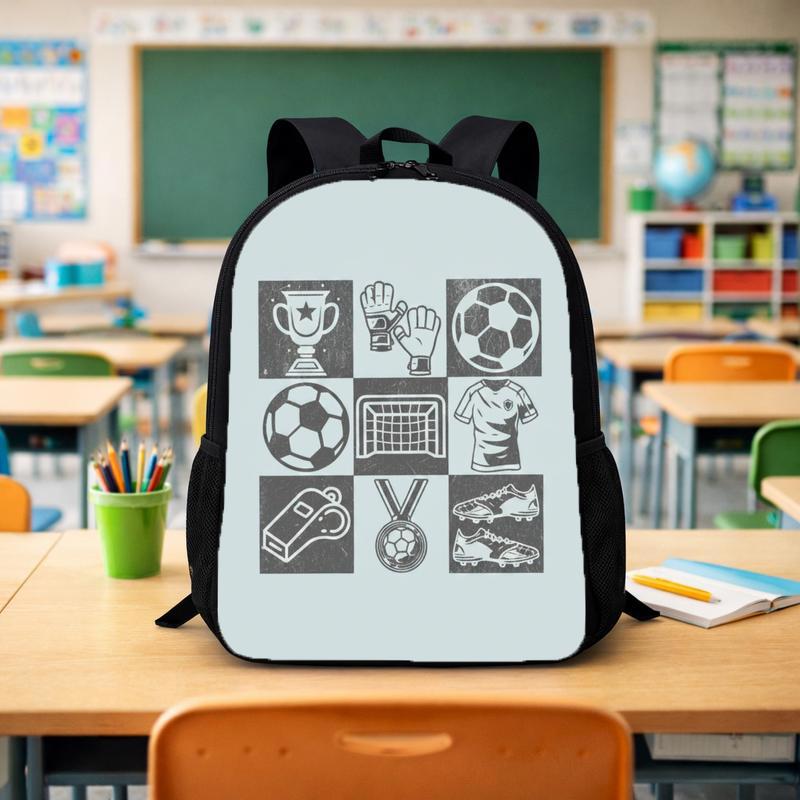 Vintage Soccer Pattern Backpack - Sports Kids School Style Custom Backpack - Savourry
