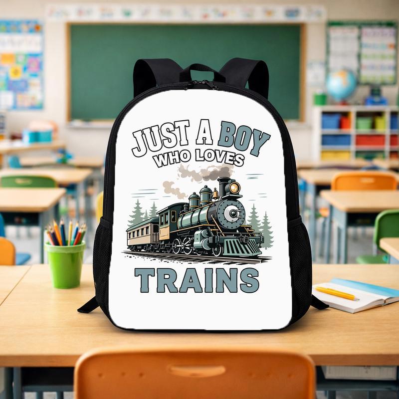 Vintage Train Kids Backpack - Boy Who Loves Trains Gift Custom Backpack - Savourry