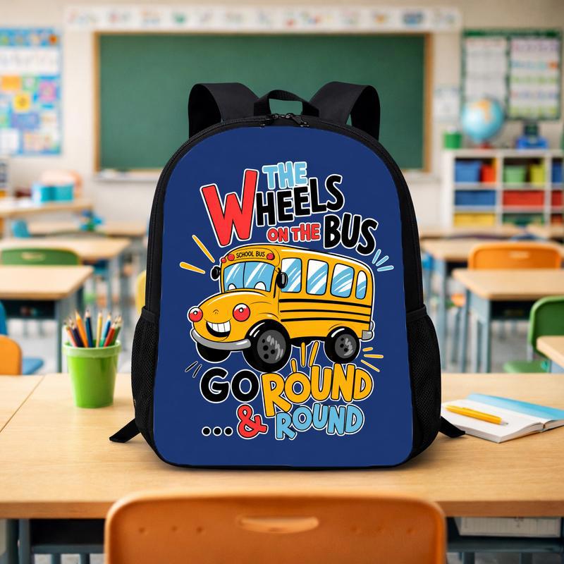 Wheels On The Bus Backpack - Fun Back To School Kids Custom Backpack - Savourry