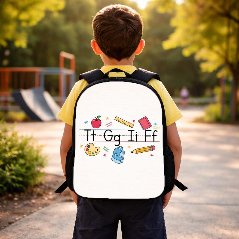 Back To School Backpack - Cute ABC Practice Letters Design Custom Backpack