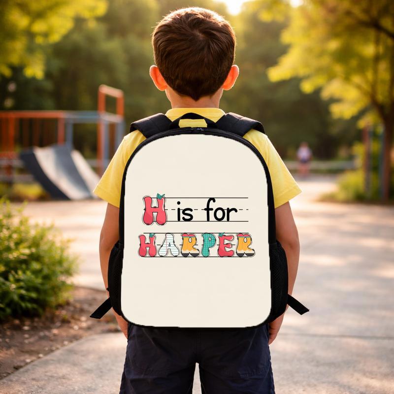 Back To School Backpack - Personalized Kids Name Alphabet Design Custom Backpack Back To School Backpack - Personalized Kids Name Alphabet Design Custom Backpack