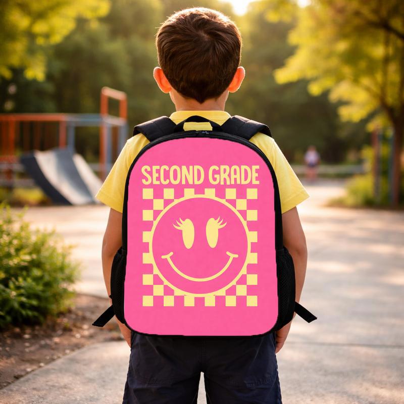 Back To School Grade Level Smiley Backpack For Kids Custom Backpack