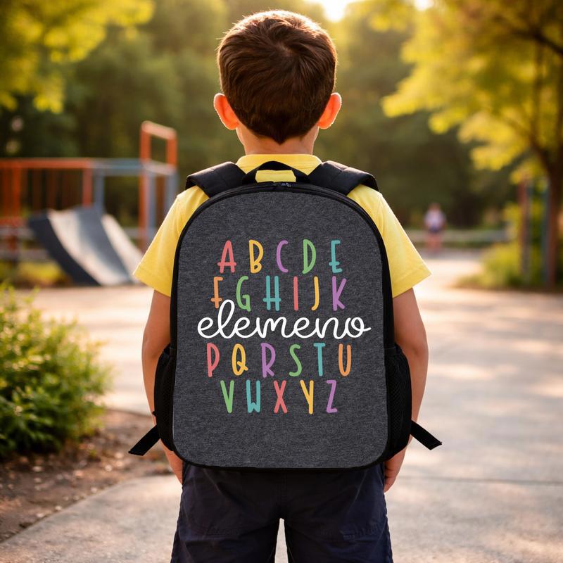 Backpack For Kids - Colorful Alphabet Preschool Learning Custom Backpack Backpack For Kids - Colorful Alphabet Preschool Learning Custom Backpack