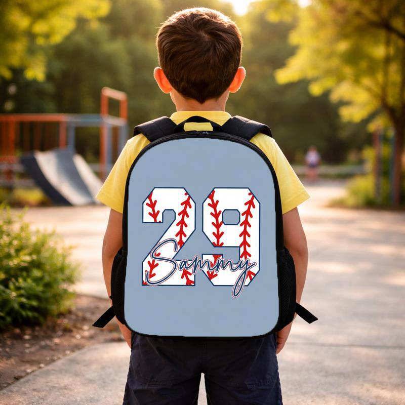 Baseball Back To School Backpack - Custom Name And Number Custom Backpack Baseball Back To School Backpack - Custom Name And Number Custom Backpack