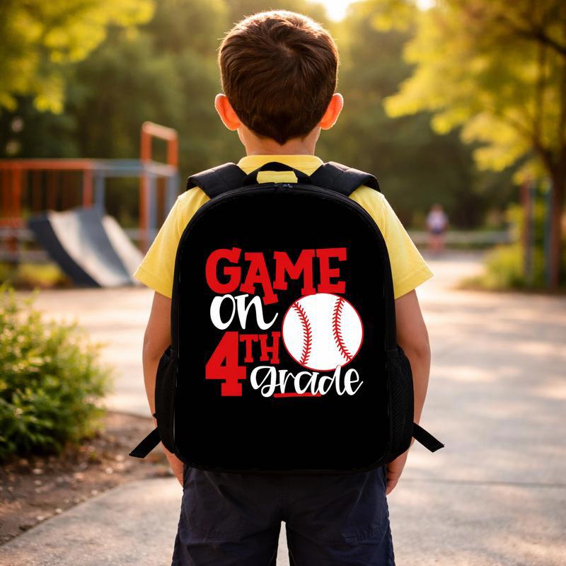 Baseball Backpack Game On 4th Grade - Back To School Kids Custom Backpack