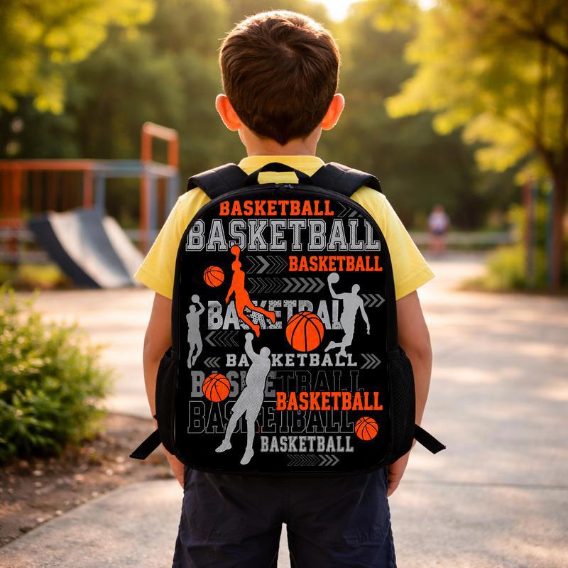 Basketball Pattern Backpack - Back To School Sport Collage Style Custom Backpack Basketball Pattern Backpack - Back To School Sport Collage Style Custom Backpack