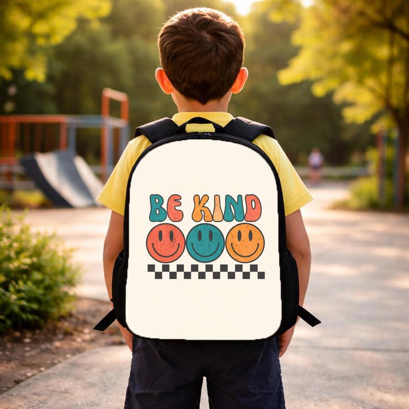 Be Kind Backpack - Cute Back To School Smiley Design Custom Backpack Be Kind Backpack - Cute Back To School Smiley Design Custom Backpack