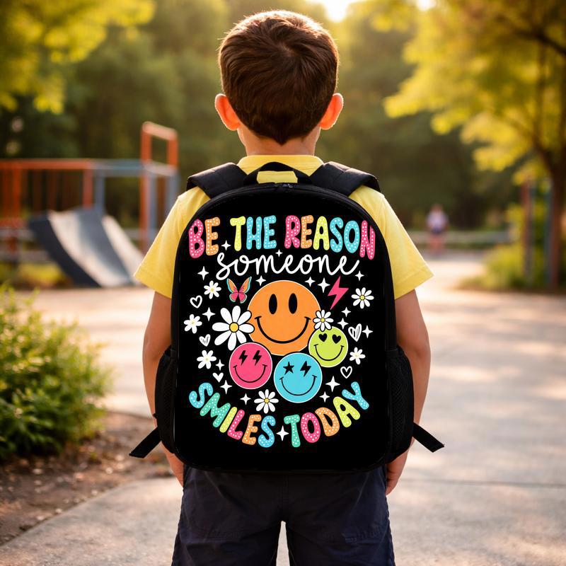 Be The Reason Someone Smiles Backpack - Positive Kids School Bag Custom Backpack