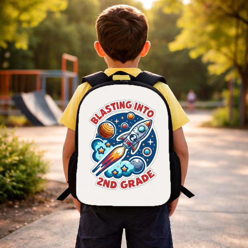 Blasting Into 2nd Grade Rocket Backpack - Kids Back To School Fun Custom Backpack Blasting Into 2nd Grade Rocket Backpack - Kids Back To School Fun Custom Backpack