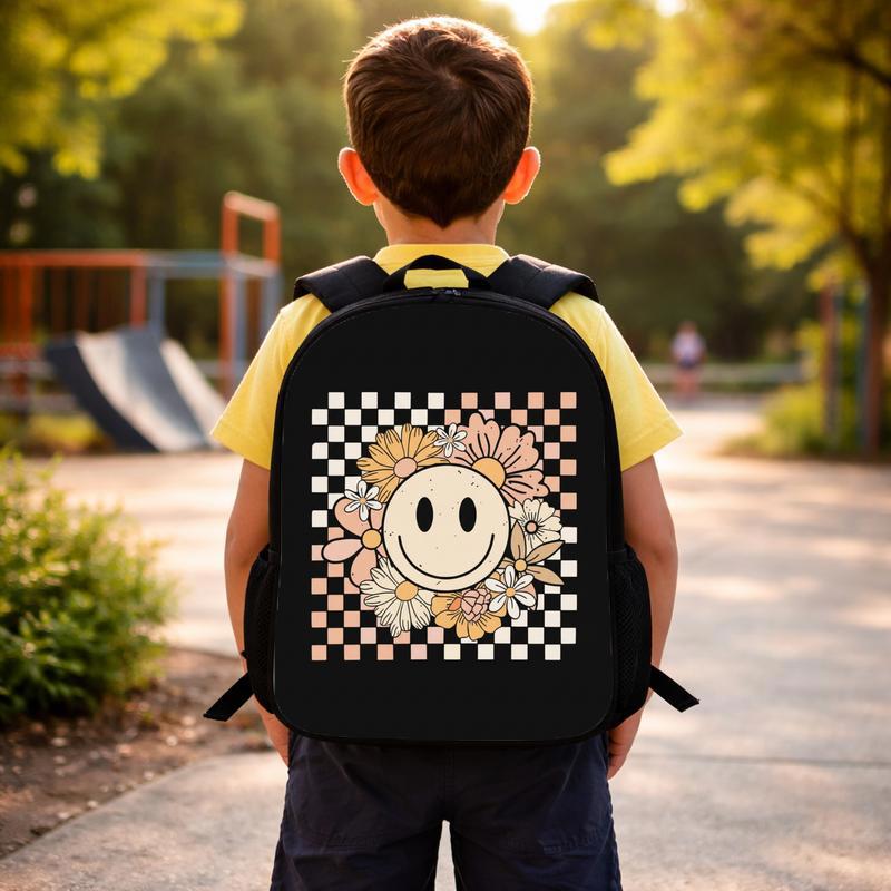 Boho Smiley Flower Backpack - Kids School Bag Custom Backpack Boho Smiley Flower Backpack - Kids School Bag Custom Backpack