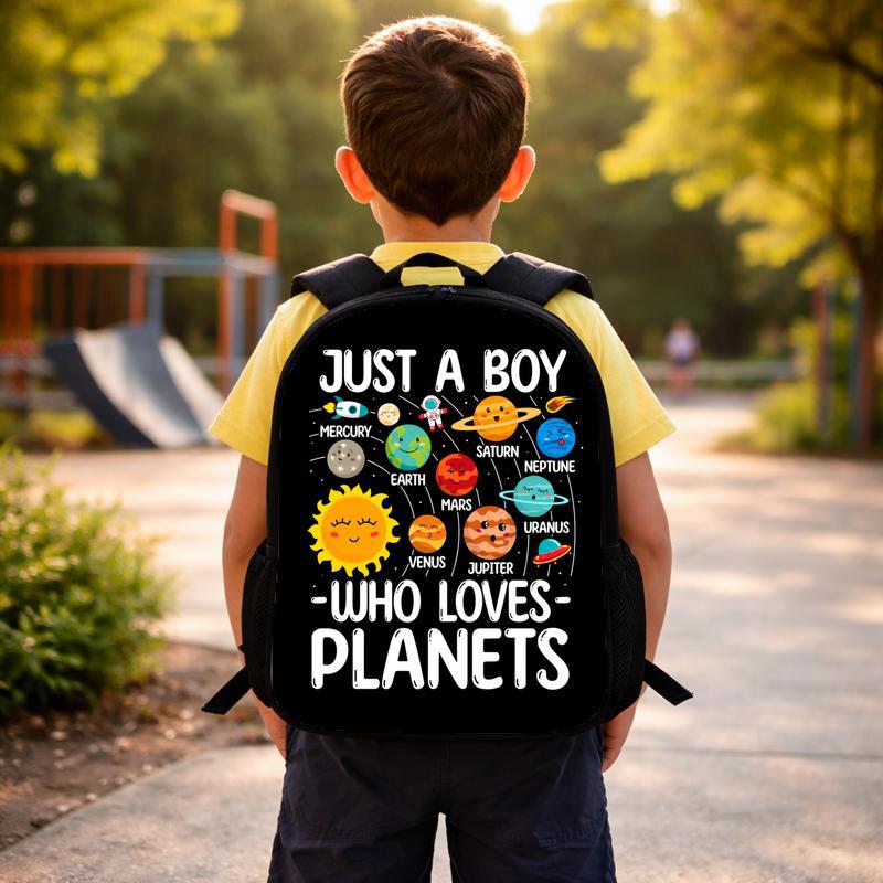 Boys Backpack Space - Just A Boy Who Loves Planets Custom Backpack