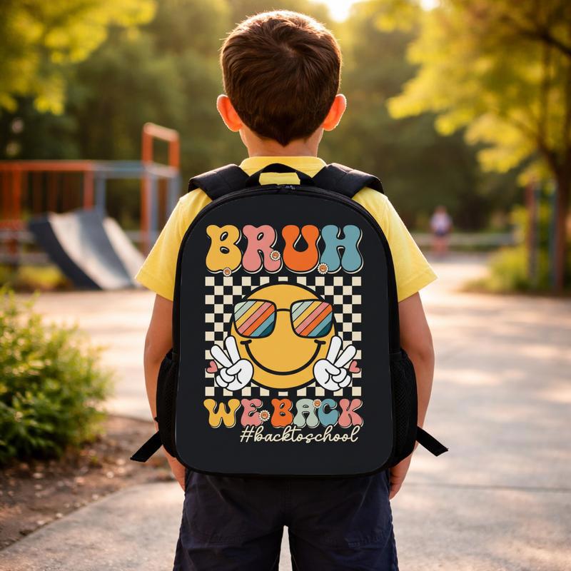 Bruh We Back Smiley Backpack - Funny Back To School Style Custom Backpack Bruh We Back Smiley Backpack - Funny Back To School Style Custom Backpack