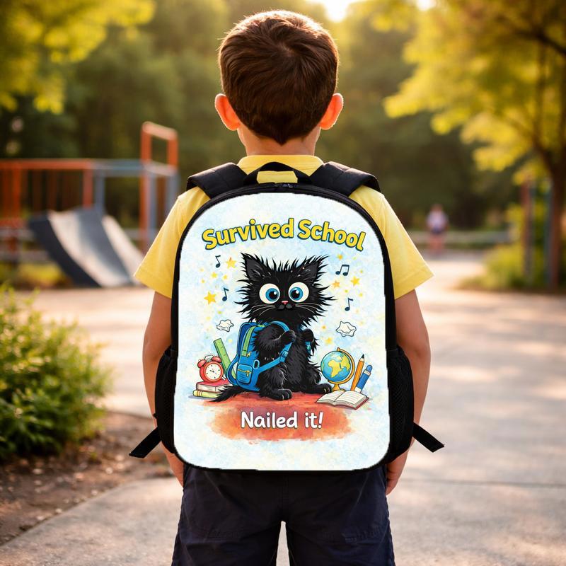 Cat Survived School Custom Backpack