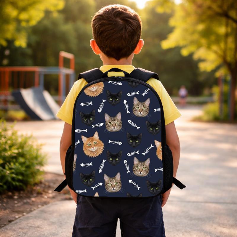 Cats & Fish Bones Custom Backpack Cats & Fish Bones Custom Backpack