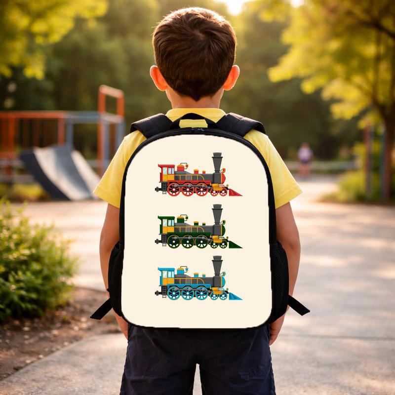 Classic Train Kids School Backpack - Vintage Locomotive Bag Custom Backpack Classic Train Kids School Backpack - Vintage Locomotive Bag Custom Backpack