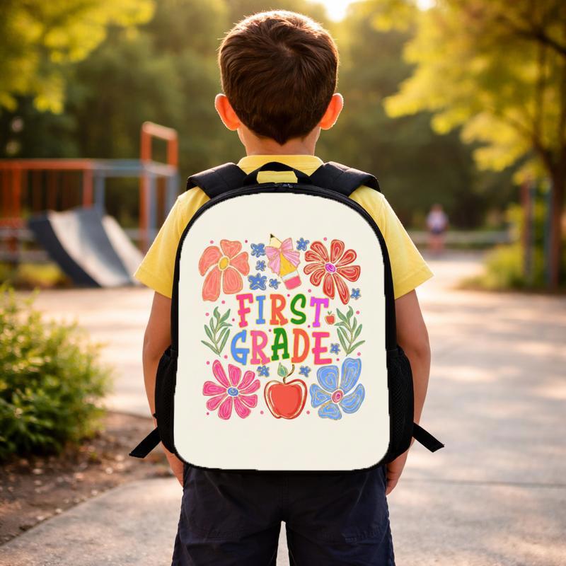 Colorful First Grade Backpack - Elementary School Boho Vibes Custom Backpack