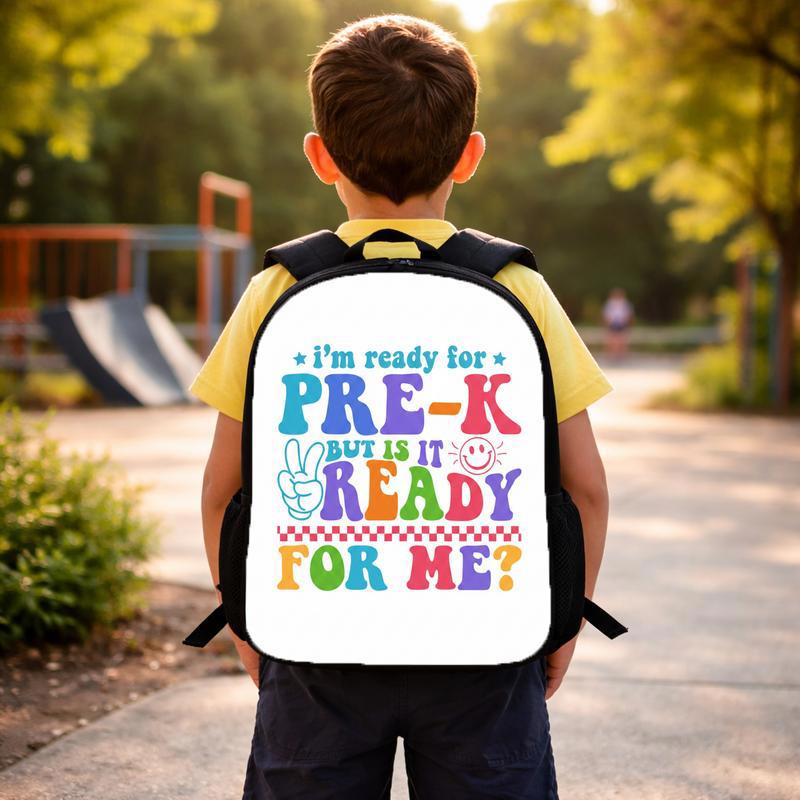 Colorful Kids Backpack - Ready For Pre-K Funny Design Custom Backpack
