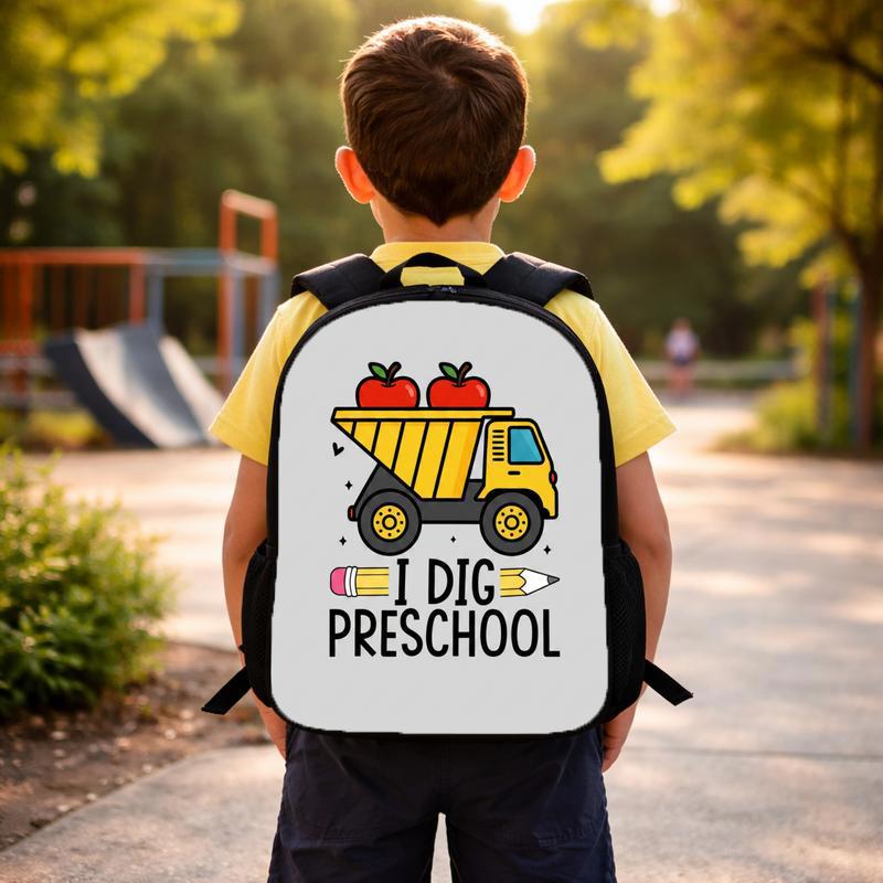 Construction Truck Backpack For Kids - I Dig Preschool Custom Backpack
