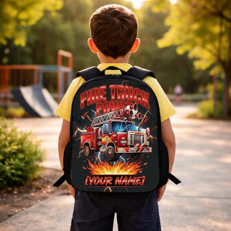 Cool Fire Truck School Backpack - Kids Firefighter Truck Design Custom Backpack Cool Fire Truck School Backpack - Kids Firefighter Truck Design Custom Backpack