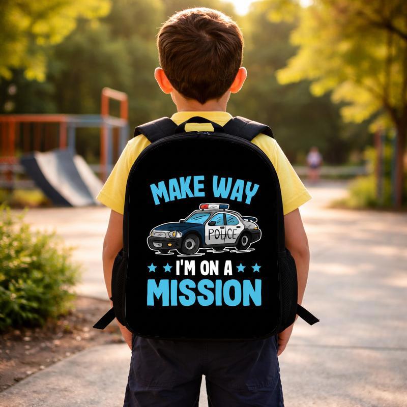 Cool Kids Police Car Backpack - Make Way Mission Back To School Custom Backpack Cool Kids Police Car Backpack - Make Way Mission Back To School Custom Backpack