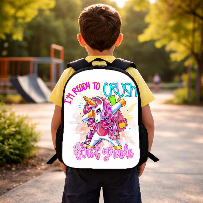 Crush First Grade Backpack - Fun Unicorn Kids School Gear Custom Backpack