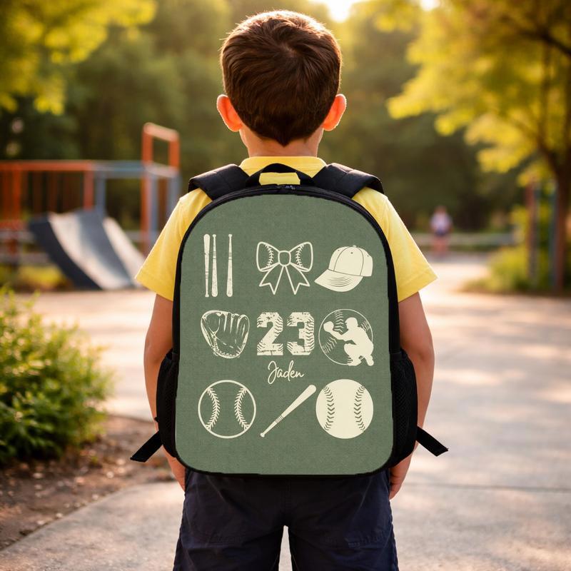 Custom Baseball Backpack - Name And Number Sports Icons Custom Backpack