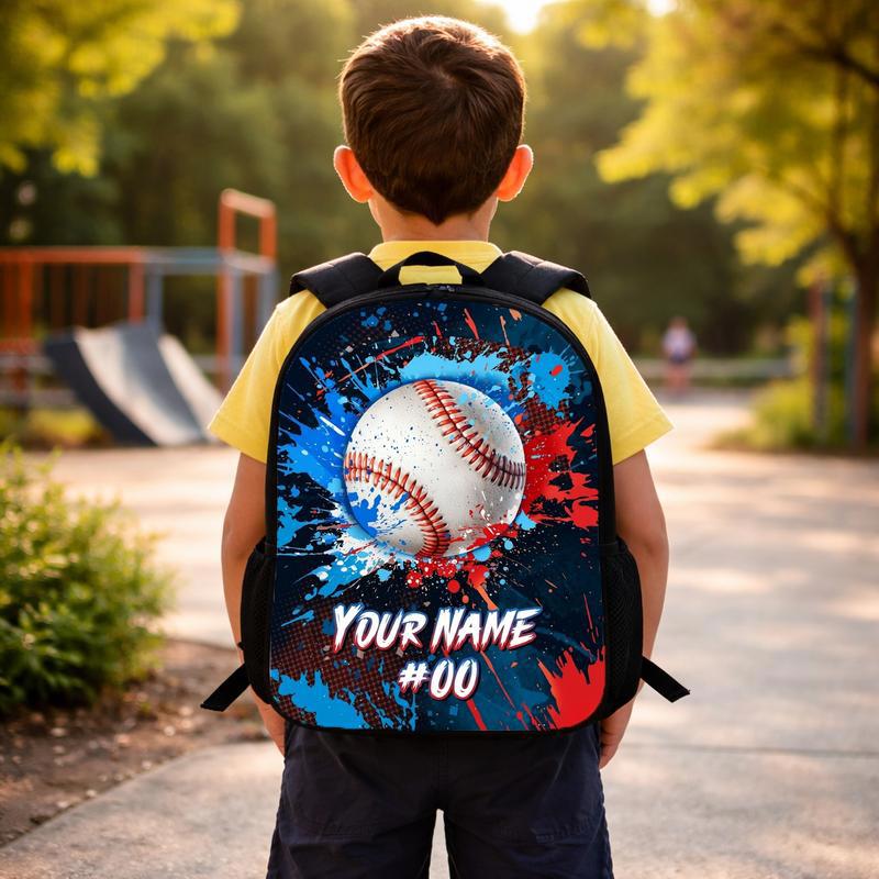 Custom Baseball Backpack - Name Number Paint Splash Design Custom Backpack Custom Baseball Backpack - Name Number Paint Splash Design Custom Backpack