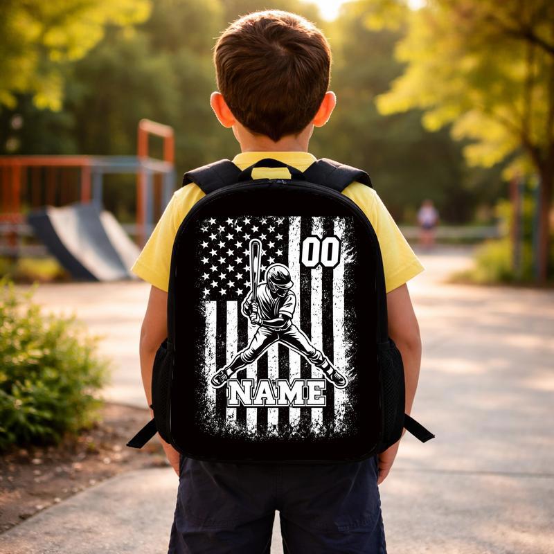 Custom Baseball Backpack - Name Number USA Flag Player Custom Backpack Custom Baseball Backpack - Name Number USA Flag Player Custom Backpack