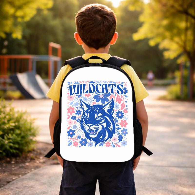 Custom Floral Mascot Backpack - Middle School Spirit Style Custom Backpack