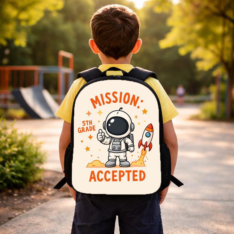 Custom Grade Backpack Kids - Mission Accepted Astronaut Theme Custom Backpack Custom Grade Backpack Kids - Mission Accepted Astronaut Theme Custom Backpack