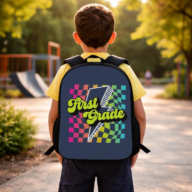 Custom Grade Retro Rainbow Checkerboard - Trendy School Backpack Custom Backpack Custom Grade Retro Rainbow Checkerboard - Trendy School Backpack Custom Backpack