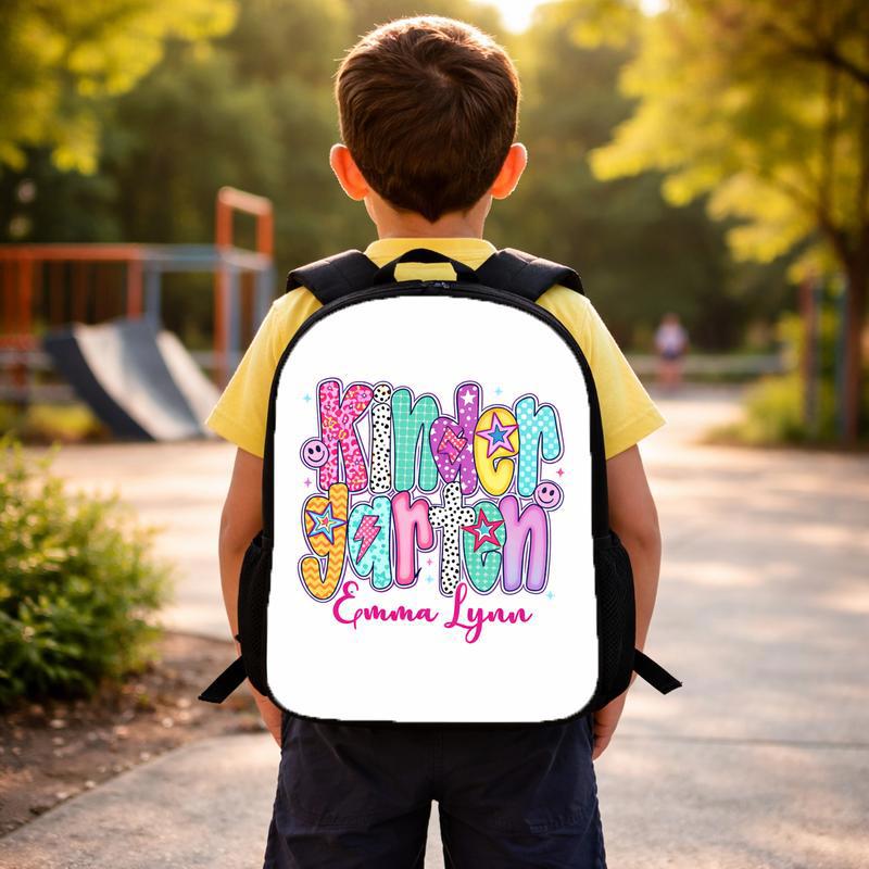 Custom Kids Backpack - Kindergarten Name Design For Girls Custom Backpack Custom Kids Backpack - Kindergarten Name Design For Girls Custom Backpack