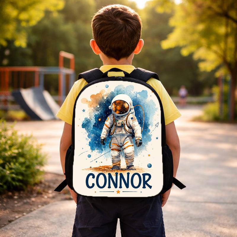 Custom Name Backpack Kids - Space Astronaut Galaxy Design Custom Backpack