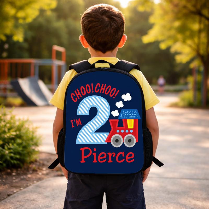 Custom Name Train Backpack - I'm 2 Choo Choo Kids Gift Custom Backpack Custom Name Train Backpack - I'm 2 Choo Choo Kids Gift Custom Backpack