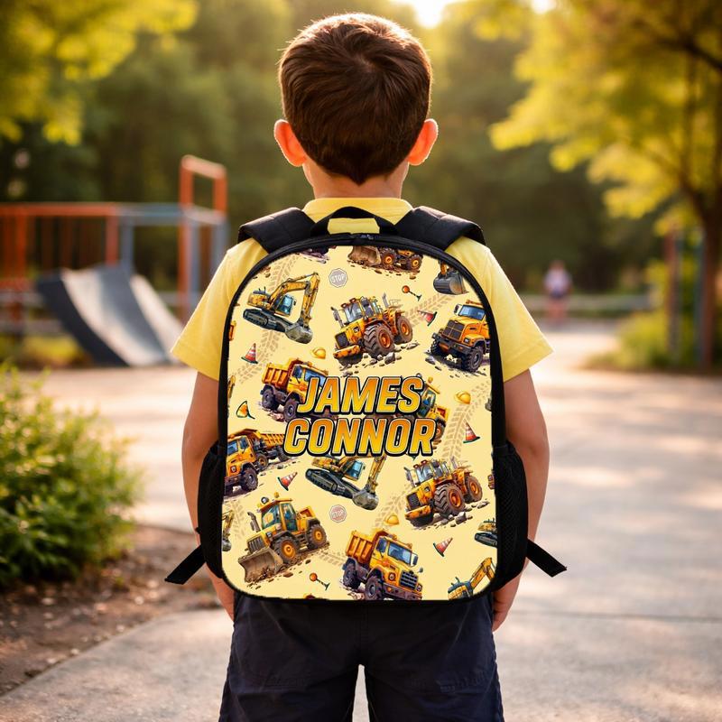 Custom Name Truck Backpack For Boys - Cool Back To School Custom Backpack