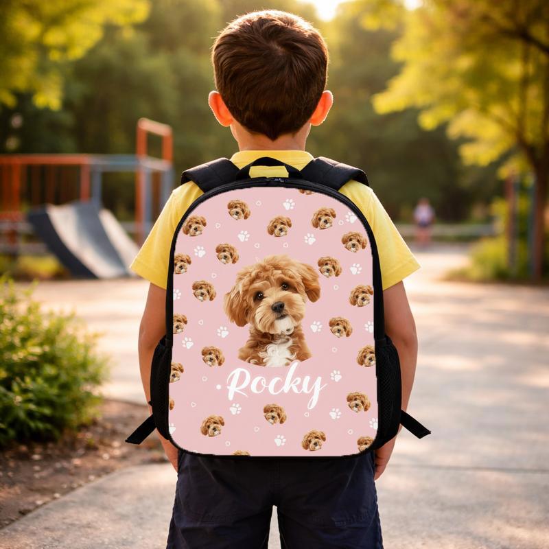 Custom Pet Photo Backpack_ Personalized Dog_Cat Face Schoolbag Custom Backpack Custom Pet Photo Backpack_ Personalized Dog_Cat Face Schoolbag Custom Backpack