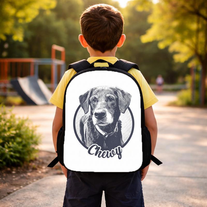 Custom Pet Portrait T-Shirt_ Personalized Dog Cat Photo Keepsake Tee Memorial Gift For Pet Lover Custom Backpack Custom Pet Portrait T-Shirt_ Personalized Dog Cat Photo Keepsake Tee Memorial Gift For Pet Lover Custom Backpack