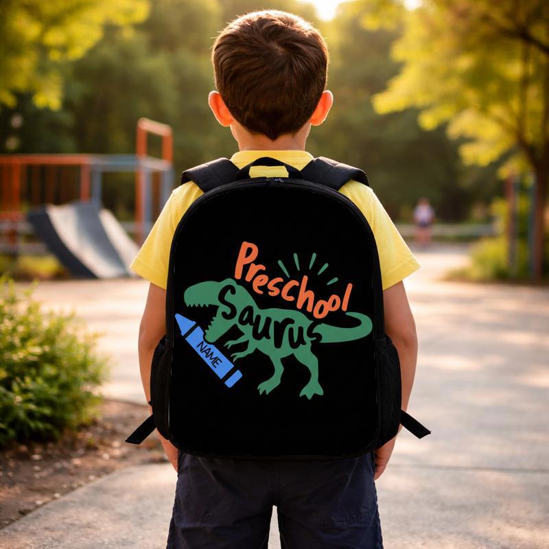 Custom Preschool Saurus Dino Backpack - First Day Of School Custom Backpack Custom Preschool Saurus Dino Backpack - First Day Of School Custom Backpack