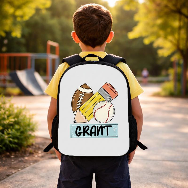 Custom Sports Backpack - Baseball Football School Kids Bag Custom Backpack Custom Sports Backpack - Baseball Football School Kids Bag Custom Backpack