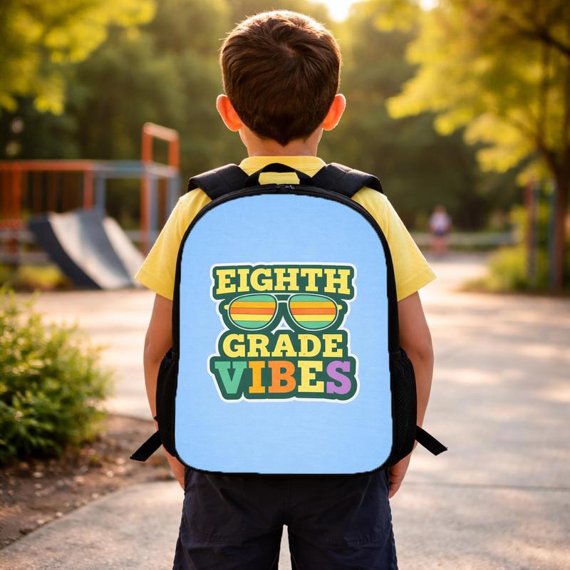Custom 8th Grade Backpack - Middle School Back To School Retro Vibe Custom Backpack Custom 8th Grade Backpack - Middle School Back To School Retro Vibe Custom Backpack