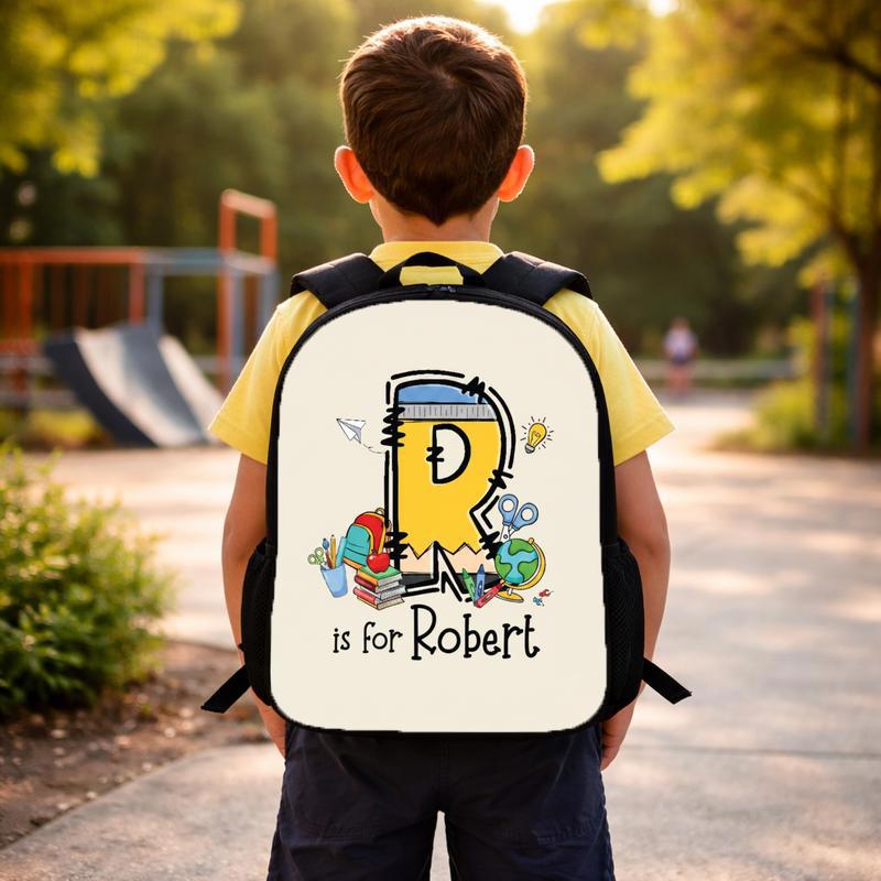 Cute Kindergarten Backpack - Custom Initial Kids Gift Custom Backpack Cute Kindergarten Backpack - Custom Initial Kids Gift Custom Backpack