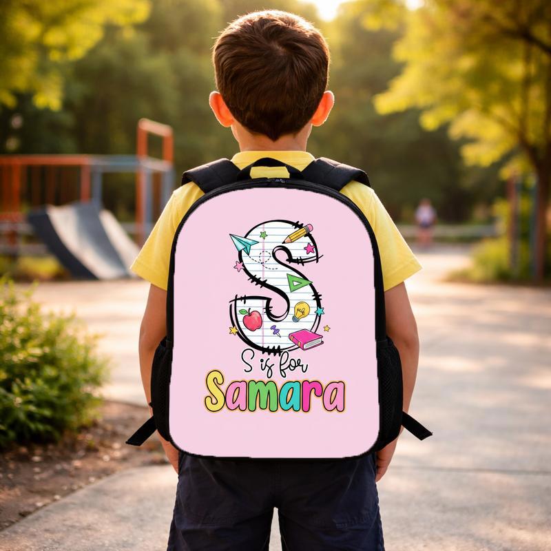 Cute Kindergarten Backpack For Girls - Custom Initial Name Design Custom Backpack Cute Kindergarten Backpack For Girls - Custom Initial Name Design Custom Backpack