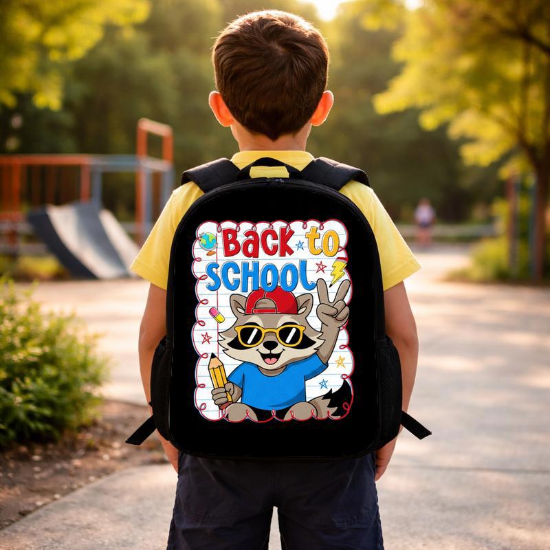 Cute Raccoon Backpack - Kids Back To School Fun Design Custom Backpack Cute Raccoon Backpack - Kids Back To School Fun Design Custom Backpack