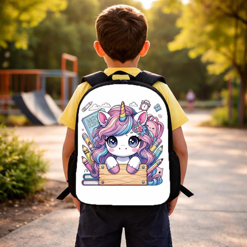 Cute Unicorn Backpack - Colorful Supplies Theme Custom Backpack Cute Unicorn Backpack - Colorful Supplies Theme Custom Backpack